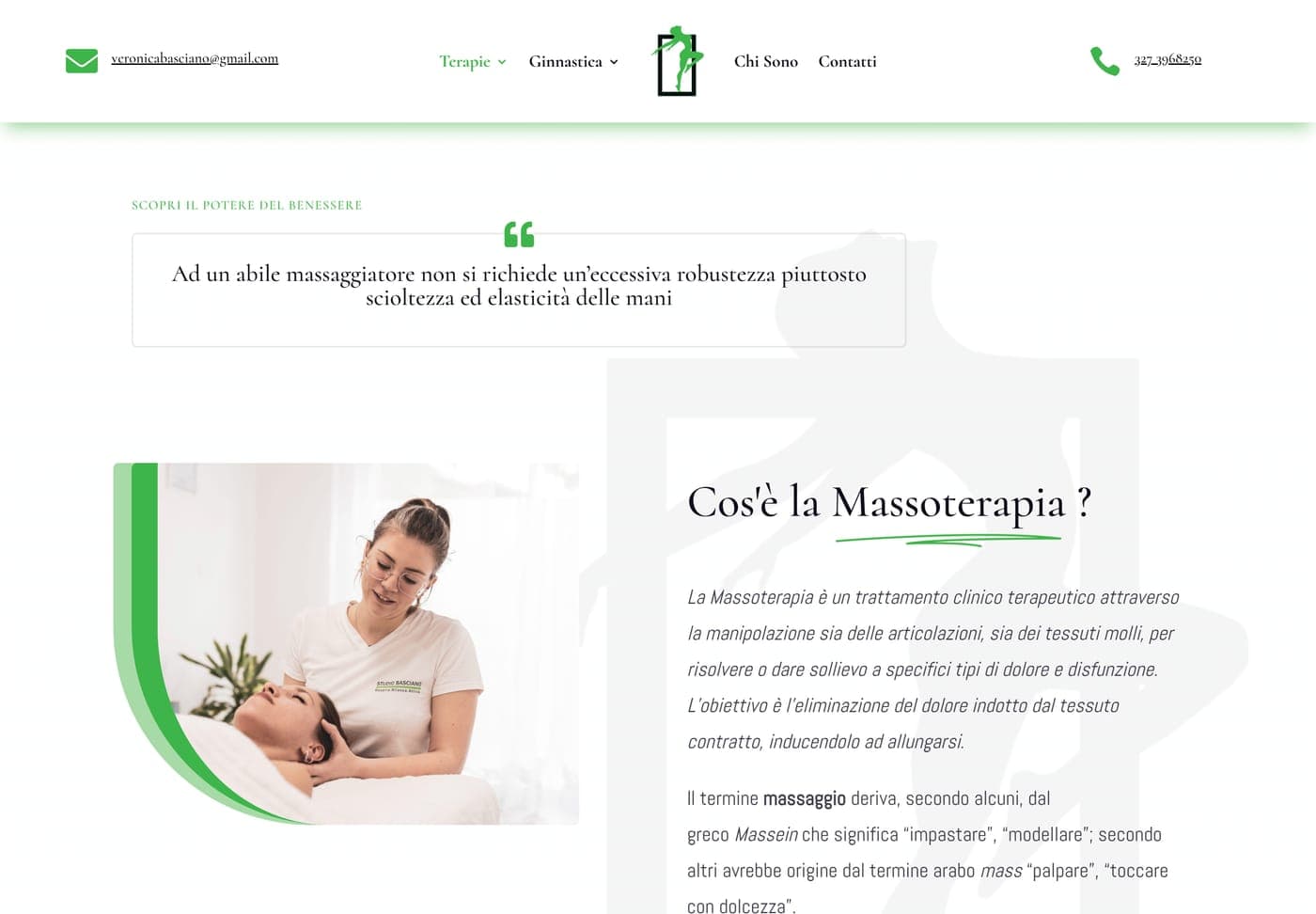 Sito vetrina realizzato per Massoterapia Basciano